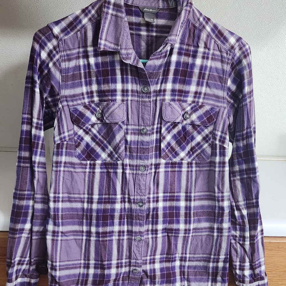 Eddie Bauer Purple Plaid Women's Shirt